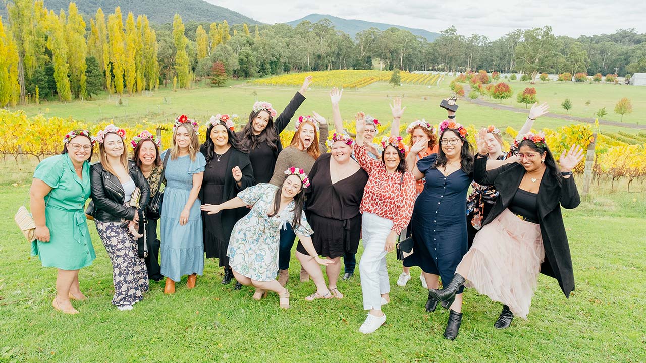 Hens Winery Tours with Flower Crown Workshop Yarra Valley